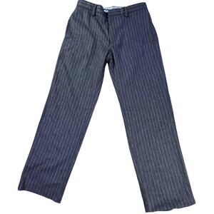 Gap Pants Mens 32x30 Brown Wool Flannel Pinstripe Classic Dress Trousers Lined